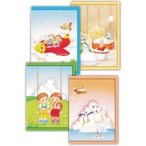 Libreta Infantil Decorada 30 h. Cuarto 60 grs.Pauta 2.5 mm