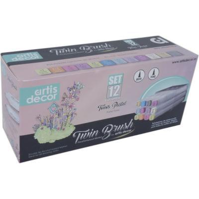  Set 12 Rotuladores Twin Brush Artis Decor Tonos pastel