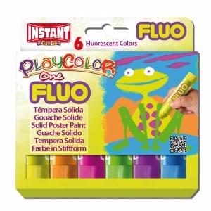 Tempera Solida Playcolor Fluo 6 Unid.Colores Surtidos