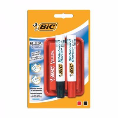 Borrador + 2 Rotuladores Bic Velleda para Pizarra Blanca